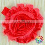 2015 Wholesale Beautiful Red Artificial Chiffon Fabric Flowers For Headbands Hair Accessories thumbnail-1
