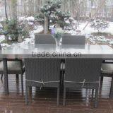 All Season Outdoor Furniture Rectangle Rattan Table and Chairs Dining Set thumbnail-4