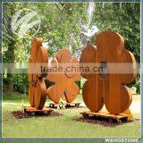 Corten Steel Petal Sculpture For Public Decoration thumbnail-1