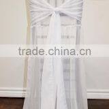 New Design Elegant Chiffon Chiavair Chavary Chair Cap Chair Hood Half Back Chair Cover thumbnail-1
