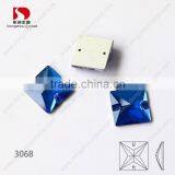 Sapphire Square Crystal Stone Beads Sew on Flat Back Jewelry Accessories Rhinestones thumbnail-1