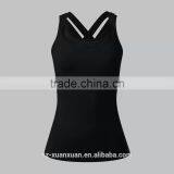 100% Cotton Plain Black Running Vest for Women thumbnail-4