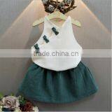 2107 New Design Kids Clothes Two Pieces Vintage Linen Girl Boutique Clothing Fashion Brand Baby Clothing Set thumbnail-1