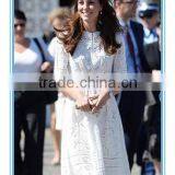 European Summer Fashion Elegant White Lace Cotton Dress Pattern Wholesale thumbnail-2