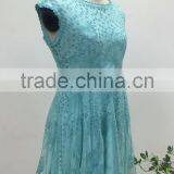 Latest Ladies Mesh Embroidery Floral Sleeveless Mini Casual Lace Dress thumbnail-2
