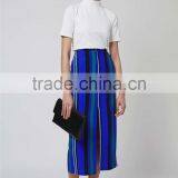 New Arrival Brand Design Stripe Split Maxi Skirt Blue Fashion Long Summer Skirts Muslim Fitting thumbnail-2