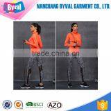 Wholesalegirls Plain Long Sleeved Dry Fit T-shirts Half Zip Orange thumbnail-4