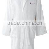 Custom Soft White Unisex Cotton Terry Bathrobe thumbnail-2