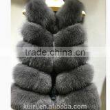 2016 Real Fox Fur Vest Women's Fox Fur Waistcoat Fur Outwear Short Slim Design thumbnail-2