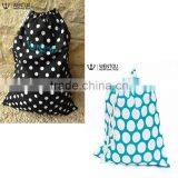 Chevron Polka Dot Cotton Drawstring Laundry Bag