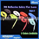 Yeezy Flat Safety Laces for Night Running Sports - High Visibility Shoestrings - Bright Flat Shoelaces for Sport Sneakers thumbnail-4