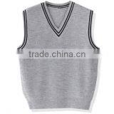 Cool Junior Uniform V Neck Sleeveless Sweater Men Vest Cotton With Two Colors thumbnail-2