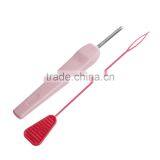Stainless Steel Crochet Hook With Plastic Pink Handle 13.5cm x 1.8cm 15.6cm x 1.8cm, 1 Set thumbnail-1