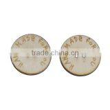 Wood Sewing Buttons Scrapbooking 2 Holes Round Natural Message Pattern Hand Made For You " thumbnail-1