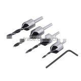 4 Pcs HSS Flute Countersink Drill Bit Set Screw Woodworking Chamfer Tool 3-6mm Hot Search thumbnail-2