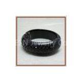 Eco-friendly Copper Handcrafted Antique Bronze Cuff Bracelets With Black Rhinestones thumbnail-1