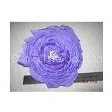 Purple Silk Flower Headpieces For Garden Decoration , Wedding Hair Accessories