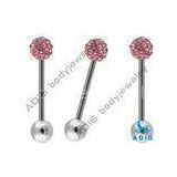 316L Surgical Steel Tongue Barbell Ferrido Ball / Tongue Piercing Jewelry With Non - Toxic
