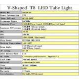 210 Degree Wide Beam Angle, V-Shape T8 LED Tube Light, 3years Warranty, 5ft 1500mm, 22W, 2640lm, AC100-240V, 2700-7000k (optional) thumbnail-2