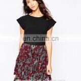 Wholesale Ladies Fabric Round Neckline Lace Back Blouse thumbnail-2