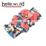 High Quality Floral Bowknot Baby Headband Large Bow Cotton Headband for Children thumbnail-5