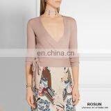 Formal Suits for Women Deep V Neck Cashmere Pullover Sweater thumbnail-1