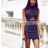 Amigo 2017 New Style Sleeveless High Neck Sexy Cut Out Bandage Dress Mini Xxx Evening Dresses for Women Party Wear thumbnail-1