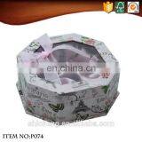 Decorative Liped Flower Jewelry Gift Box With Fabric