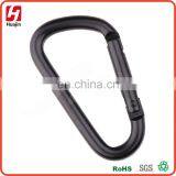 Aluminum Solid Black D Shape Carabiner,keychain IN STOCK thumbnail-1