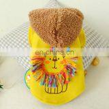 Pet Dog Simba Lion King Puppy Yellow Hoodie Woolen Cloth Clothes Tassel thumbnail-5