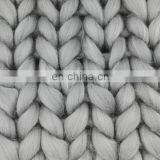 in Stock Giant Super Chunky Knitted Merino Wool Thick Bulk Yarn for Hand Knitting of Throw,blanket With Photo thumbnail-5