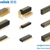 Dnenlink 2.54mm Pitch Single Row H2.5mm Concave Contact Right Angle Female Header SMT Type PogoPin Header With Peg thumbnail-4