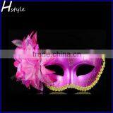 Party Mask, Venetian Mask, Halloween Mask With Purple Feather Flower SC072 thumbnail-6