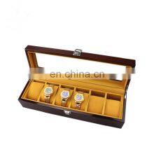 5 Slots Fashion Design Wooden Lacquer Watch Packaging Storage Box With Lock thumbnail-2