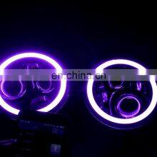 for Jeep RGB Led Headlight Mobile Phone Control Led Head Lamp With Led Ring