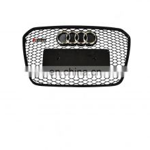 Black color car front bumper face lift grille for audi RS6  grille mesh design with or w/o Quattro mark ABS material 2013-2015