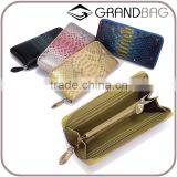 Custom Logo Lady Luxury Genuine Python Snake Skin Leather Clutch Bag Wallet for Women thumbnail-1