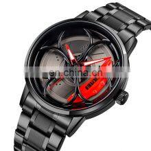 Skmei 1990 Cool 3D Design Unique Sports Black Car Watch Men's Watch Quartz Spinning Waterproof Wrist Wheel Rim Watch thumbnail-5