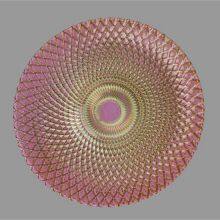 Wholesale Hand Made 13 Inches Red And Gold Banquet Wedding Glass Charger Plates thumbnail-3