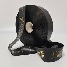 Garment Tag Custom Private Name Silk Screen Printed Instruction Grey Satin Ribbon Tape Wash Care Label thumbnail-5