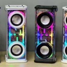 2023 Mini Portable Wireless Speaker Outdoor Blue Subwoofer With Led Flashing Tooth Metal Bass Speaker thumbnail-5