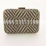 Woven material Evening Clutch Wedding bag lady handbag