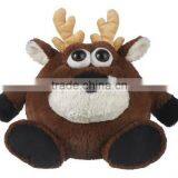 Stuffed Chubby Reindeer Toy for Christmas/Hot Sale Huggable Stuffed Moose With Eyeballs/Soft Christmas Toy Sitting Reindeer thumbnail-1