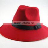 Large Brim Ribbon Fixed Man Women Stage Performance Fedora Jaz Hat thumbnail-5