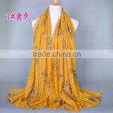Wholesale Korea Fashion Cotton Embroidery Flower Pashmina Shawl Scarf thumbnail-2