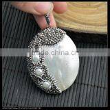 LFD-0044P ~ Wholesale Fashion Jewelry Pendants , Pave Rhinestone Crystal Shell Charms Pendant Beautiful thumbnail-3