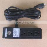 UL 3 Outlet Power Strip With Dual USB Port for Hotel Using thumbnail-1
