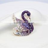 Latest Fashion Women Swan Shape Crystal Rhinestone Brooch thumbnail-2