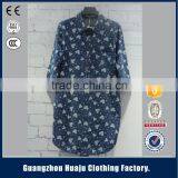 Guangzhou Newest Garment Factory Wholesale Women Denim Shirt Plain Loose Top thumbnail-4