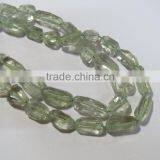 Green Amethyst Faceted Nuggets Natural Gemstone Beads thumbnail-3